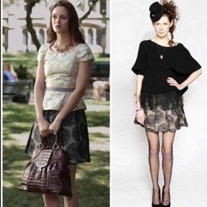 ASO Blair Waldorf on Gossip Girl Alice & Olivia Flared Gray Skirt Size US 2